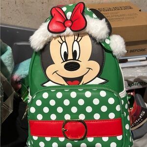 Disney Minnie Mouse Green Polka Dot Backpack